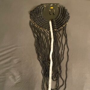 Large Beaded Collar Necklace & Earrings